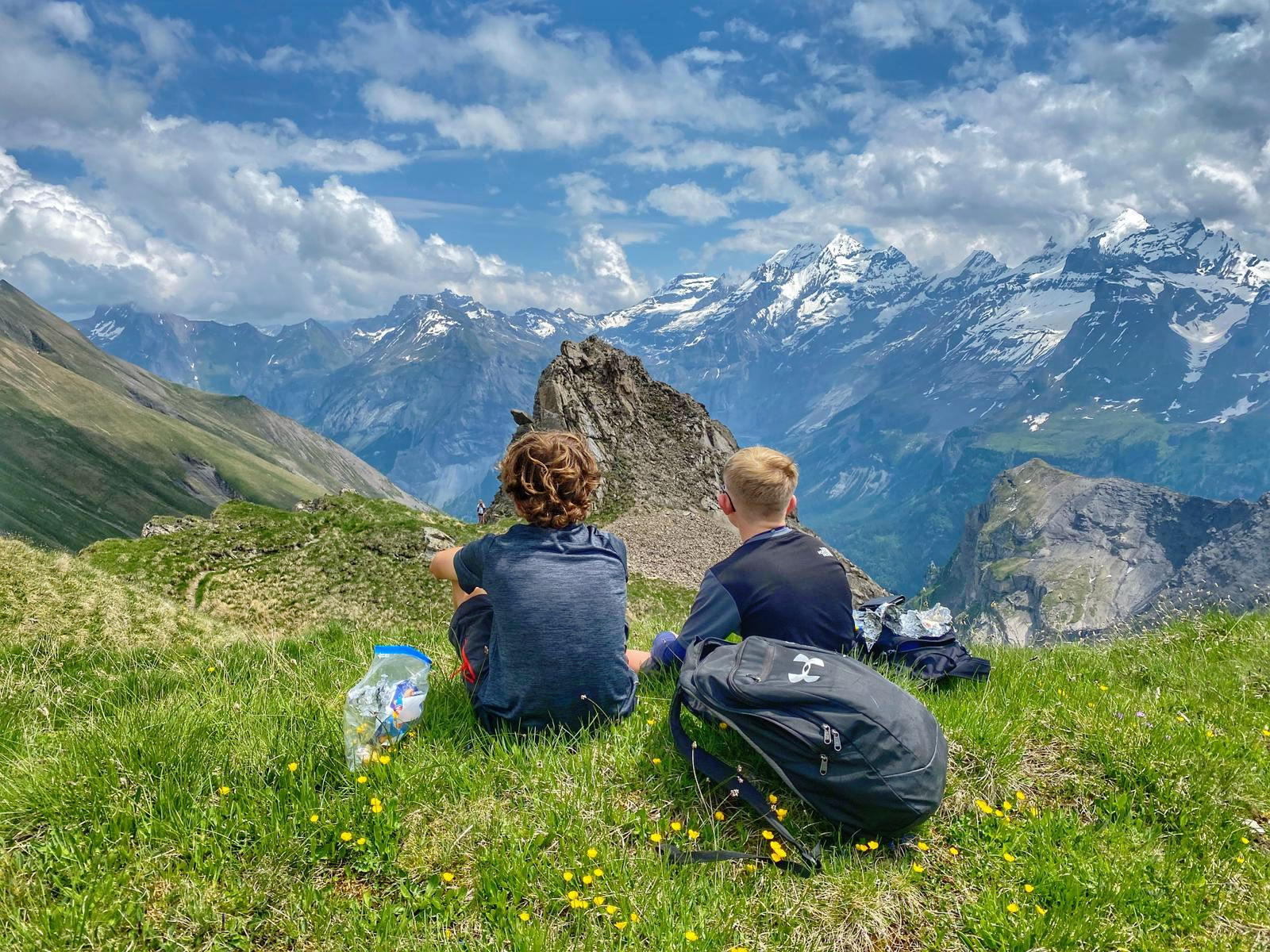 Students admire the view on the Alps trip
